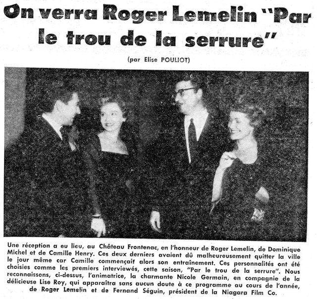 Fernand Séguin, Roger Lemelin, Nicole Germain et Lise Roy
