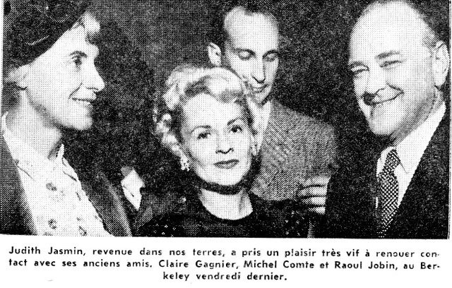 Judith Jasmin, Claire Gagnier, Michel Comte et Raoul Jobin