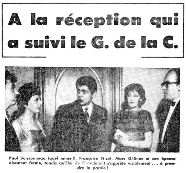 Marc Gélinas, Paul Buissonneau, Françoise Nicot et Éloi de Grandmont