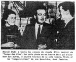 Marcel Dubé content du ( Temps des Lilas) avec sa femme Nicole en compagnie de son beau-frère Jean Fontaine.