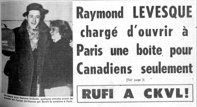 Raymond Lévesque ouvre une boite à Paris