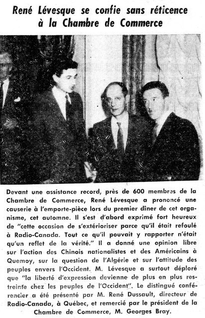 René Lévesque à la chambre de commerce