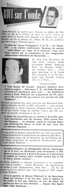 Rufi sur l'onde 8 mars 1958