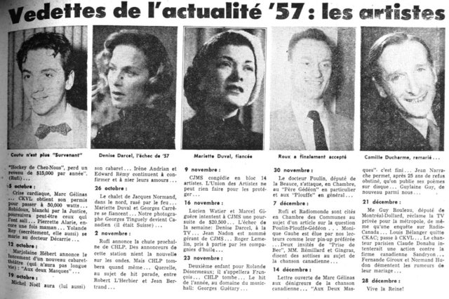 Vedettes de l'actualité '57