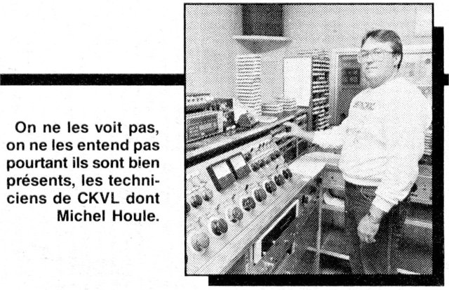 Michel Houle technicien technicien à CKVL EN SEPTEMBRE 1986