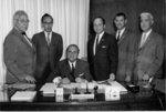 1ière convention CSN Marcel Provost, Ronald Carabine, Jack Tietolman Claude Duparc, Rolland Nadreau et Jack Turcot.