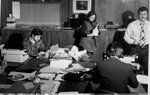 Québec-Matin, Régent Brazeau. Lise Perron, José Ledoux, et Richard Noël de dos